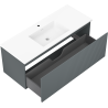 Mexen Rivel kúpeľňová skrinka 120 cm s umývadlom Otis, 1 zásuvka, ryhovaná, grafitová matná/biela matná -