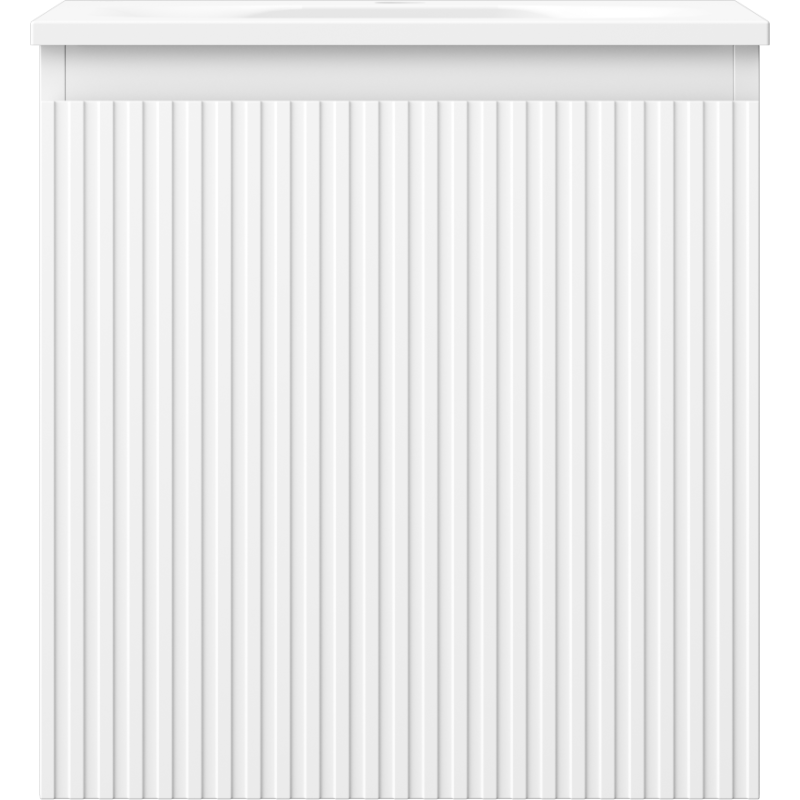 Mexen Rivel kúpeľňová skrinka 45 cm s umývadlom Vela, 1 zásuvka, ryhovaná, biela mat - 91A20-04547-1-BF01-W23M01