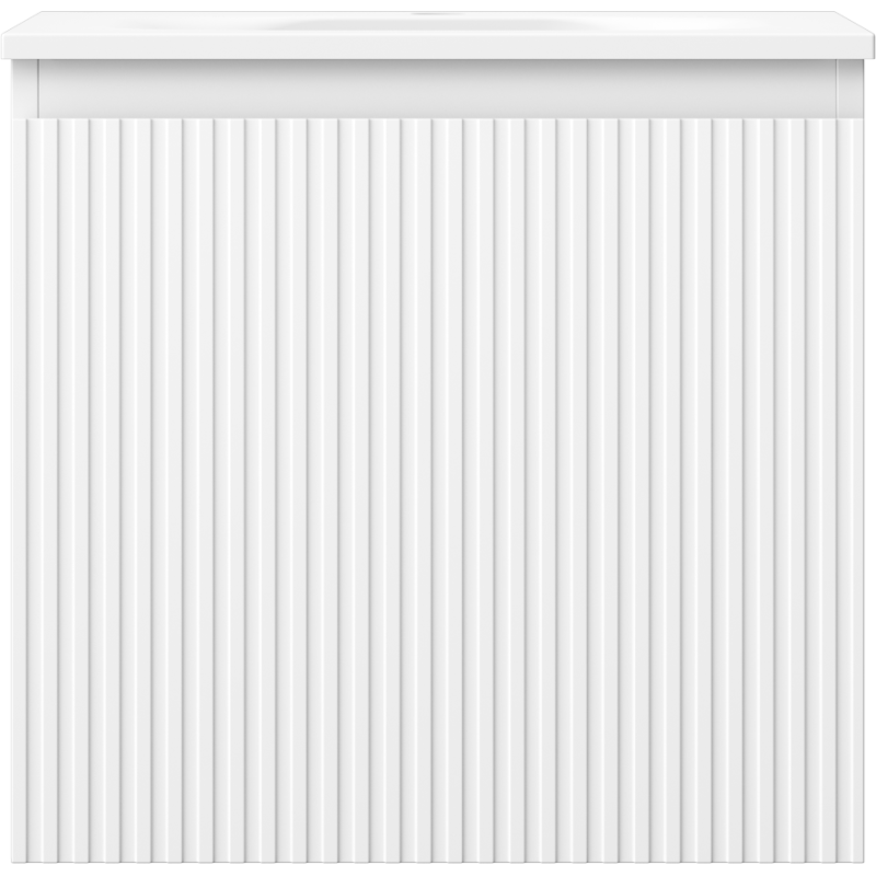 Mexen Rivel kúpeľňová skrinka 50 cm s umývadlom Vela, 1 zásuvka, ryhovaná, biela mat - 91A20-05047-1-BF01-W23M01