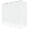 Mexen Rox sprchová zástenová súprava 2-krídlová posuvná 160 + 80 x 150 cm, transparentná, biela - 8C9-160-080-20-00