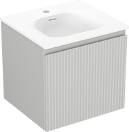 Mexen Rivel kúpeľňová skrinka 50 cm s umývadlom Vela, 1 zásuvka, ryhovaná, sivá matná/biela matná - 91A20-05047-1-BF62-W23M01