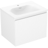 Mexen Rivel kúpeľňová skrinka 60 cm s umývadlom Vela, 1 zásuvka, drážkovaná, biela matná - 91A20-06047-1-BF01-W23M01