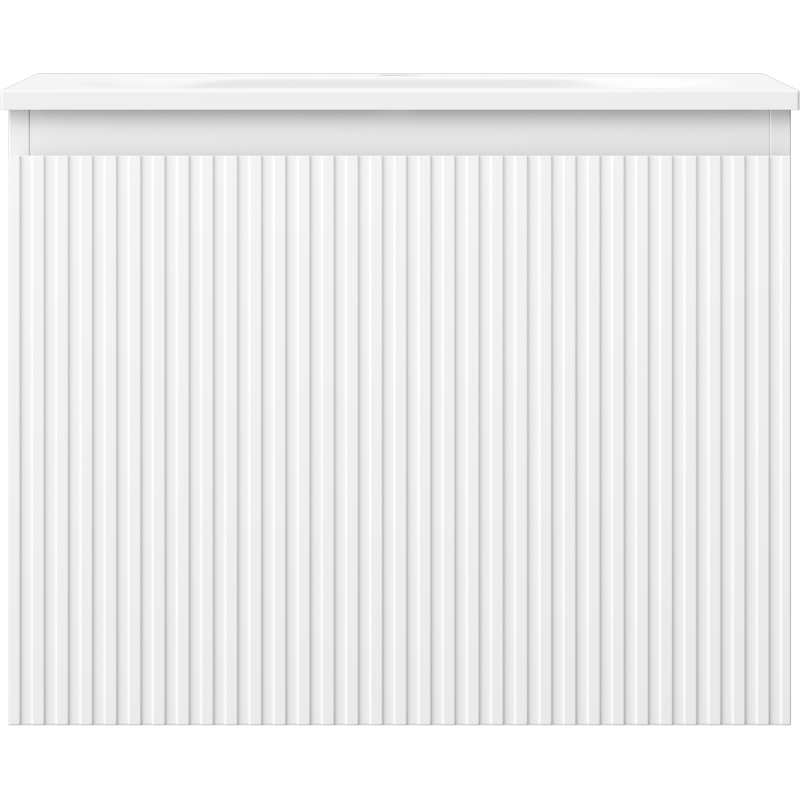 Mexen Rivel kúpeľňová skrinka 60 cm s umývadlom Vela, 1 zásuvka, drážkovaná, biela matná - 91A20-06047-1-BF01-W23M01