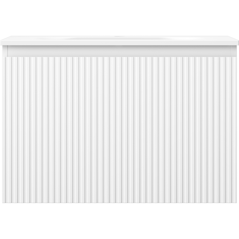 Mexen Rivel kúpeľňová skrinka 70 cm s umývadlom Vela, 1 zásuvka, drážkovaná, biela matná - 91A20-07047-1-BF01-W23M01