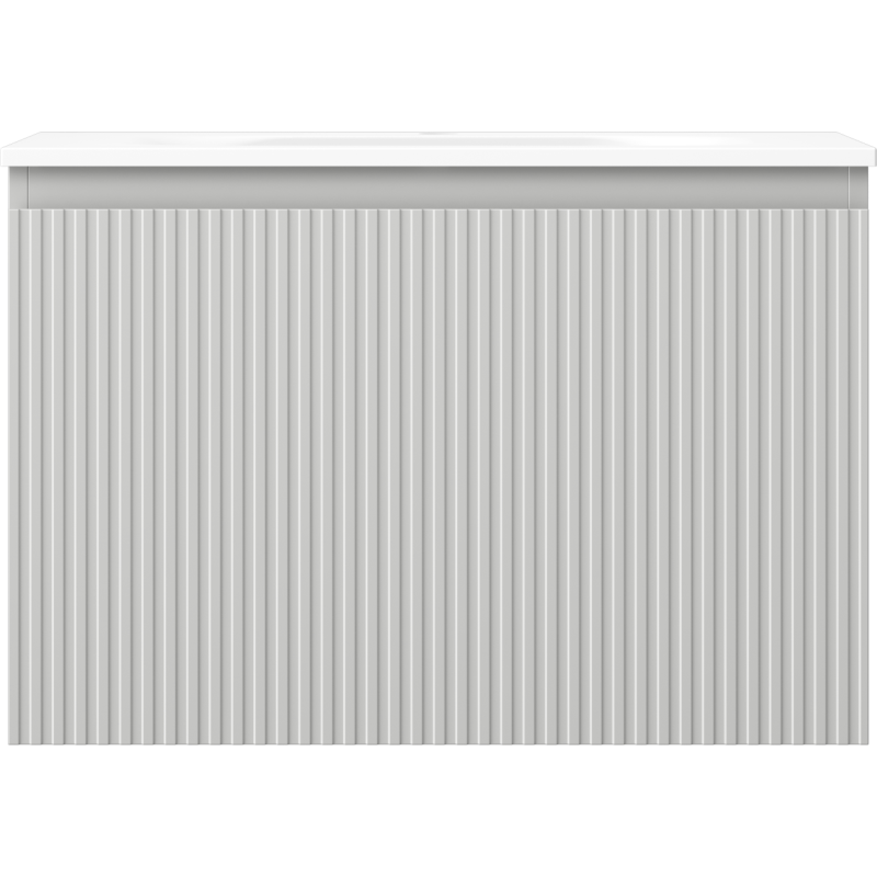 Mexen Rivel kúpeľňová skrinka 70 cm s umývadlom Vela, 1 zásuvka, ryhovaná, sivá matná/biela matná - 91A20-07047-1-BF62-W23M01