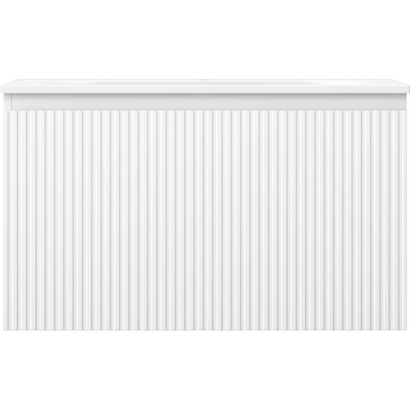 Mexen Rivel kúpeľňová skrinka 80 cm s umývadlom Vela, 1 zásuvka, ryhovaná, biela matná - 91A20-08047-1-BF01-W23M01