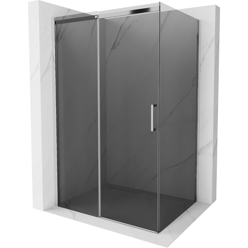 Mexen Omega zasúvacia sprchová kabína 130 x 80 cm, grafit, chróm - 825-130-080-01-40