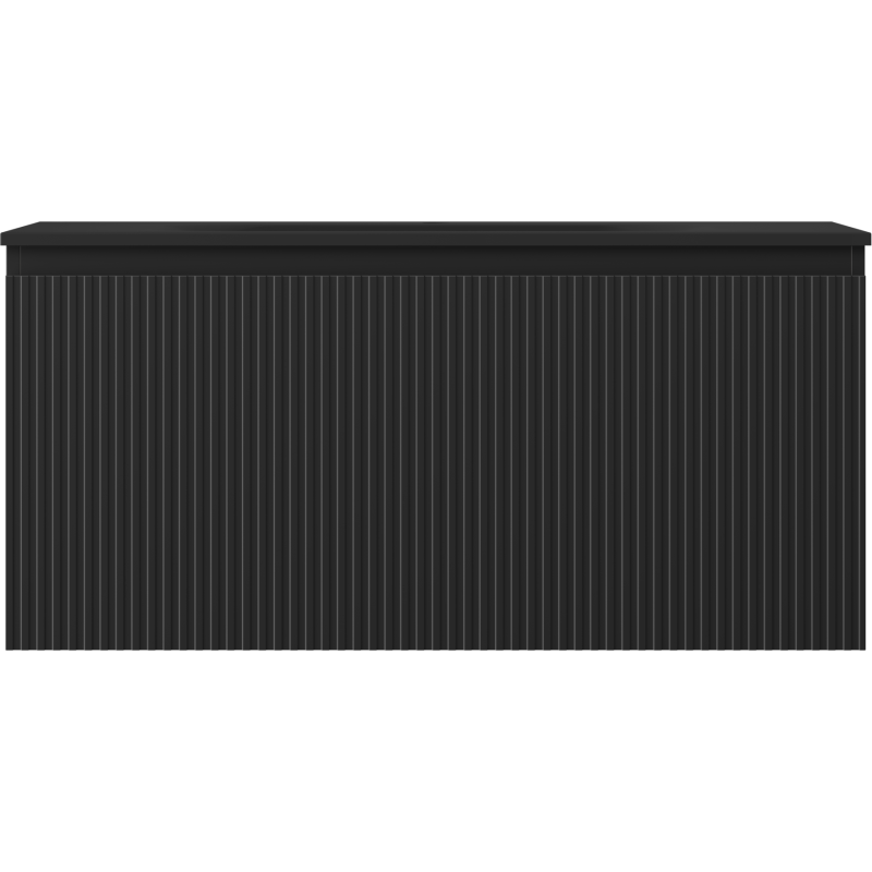 Mexen Rivel kúpeľňová skrinka 100 cm s umývadlom Vela, 1 zásuvka, ryhovaná, čierna mat - 91A20-10047-1-BF71-W23M71