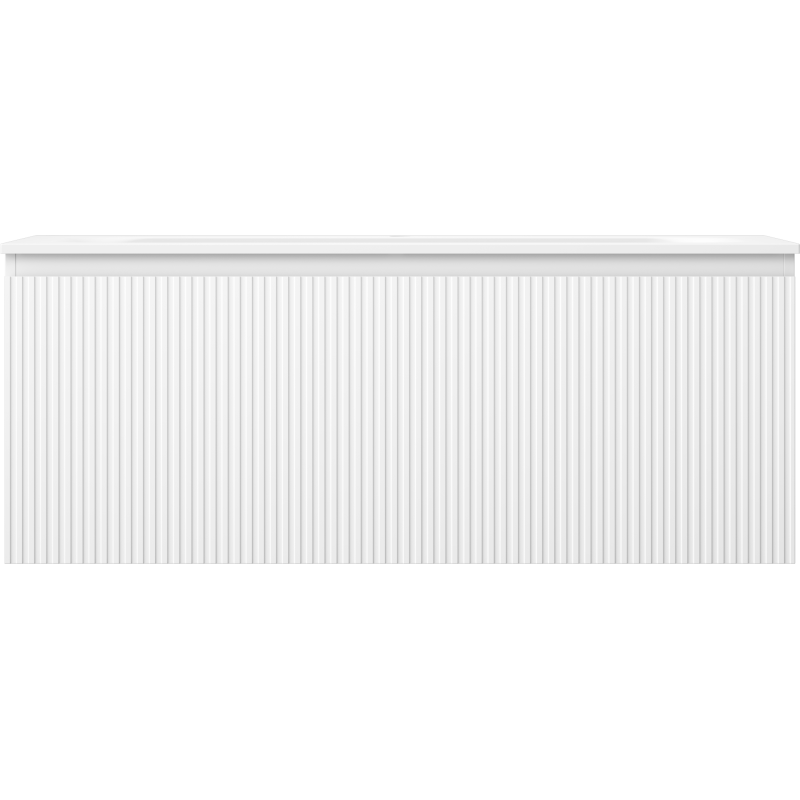 Mexen Rivel kúpeľňová skrinka 120 cm s umývadlom Vela, 1 zásuvka, ryhovaná, biela matná - 91A20-12047-1-BF01-W23M01