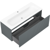 Mexen Rivel kúpeľňová skrinka 120 cm s umývadlom Vela, 1 zásuvka, drážkovaná, grafitová matná/biela matná -