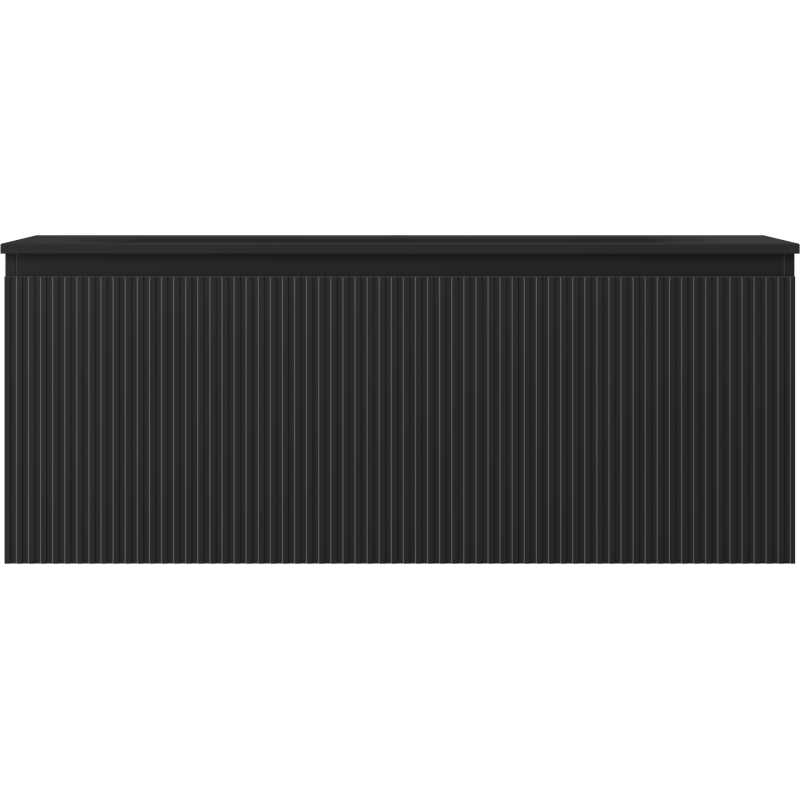 Mexen Rivel kúpeľňová skrinka 120 cm s umývadlom Vela, 1 zásuvka, ryhovaná, čierna mat - 91A20-12047-1-BF71-W23M71