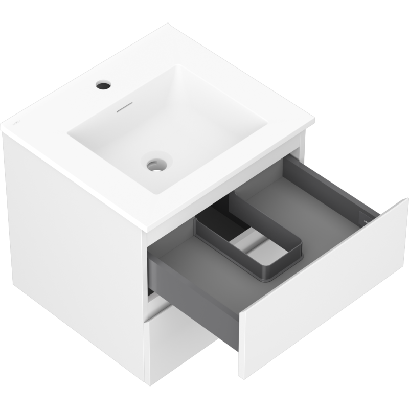 Mexen Orio kúpeľňová skrinka 50 cm s umývadlom Otis, 2 zásuvky, biela matná - 91A10-05047-2-BFF01-W18M01