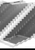 Mexen Omega posuvná sprchová kabína 100 x 100 cm, grafitová, chróm + vanička Flat, biela - 825-100-100-01-40-4010