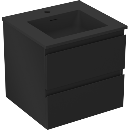 Mexen Orio kúpeľňová skrinka 50 cm s umývadlom Otis, 2 zásuvky, čierna mat - 91A10-05047-2-BFF71-W18M71