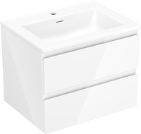 Mexen Orio kúpeľňová skrinka 60 cm s umývadlom Otis, 2 zásuvky, biely lesk - 91A10-06047-2-BFF00-W18M00