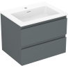 Mexen Orio kúpeľňová skrinka 60 cm s umývadlom Otis, 2 zásuvky, grafit mat/biela mat - 91A10-06047-2-BFF66-W18M01