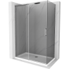 Mexen Omega posuvná sprchová kabína 130 x 70 cm, grafit, chróm + vanička Flat, biela - 825-130-070-01-40-4010