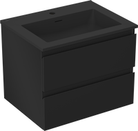 Mexen Orio kúpeľňová skrinka 60 cm s umývadlom Otis, 2 zásuvky, čierna matná - 91A10-06047-2-BFF71-W18M71