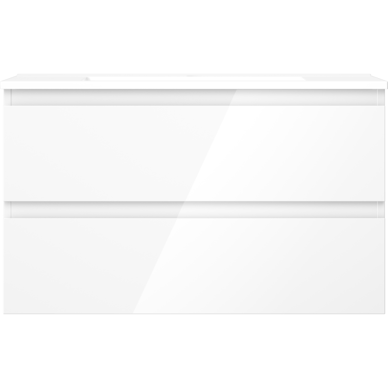 Mexen Orio kúpeľňová skrinka 80 cm s umývadlom Otis, 2 zásuvky, biely lesk - 91A10-08047-2-BFF00-W18M00