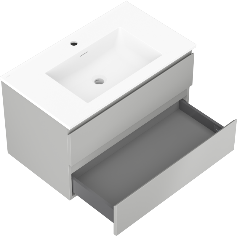 Mexen Orio kúpeľňová skrinka 80 cm s umývadlom Otis, 2 zásuvky, sivá matná/biela matná - 91A10-08047-2-BFF62-W18M01