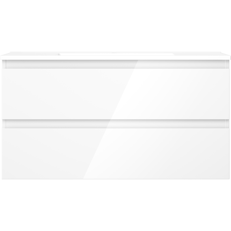 Mexen Orio kúpeľňová skrinka 90 cm s umývadlom Otis, 2 zásuvky, biela lesk - 91A10-09047-2-BFF00-W18M00