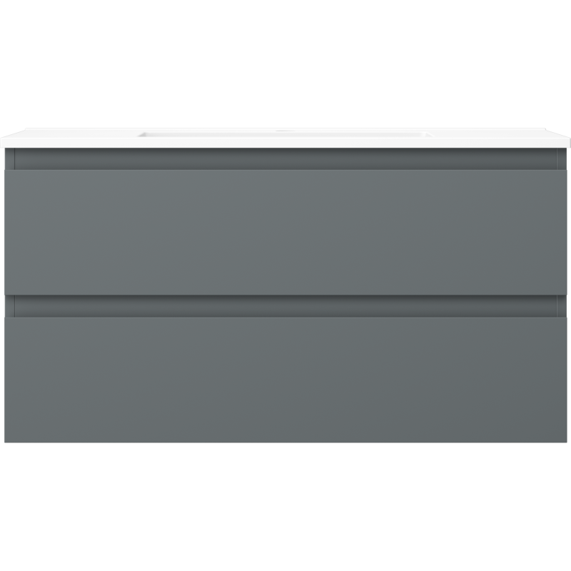 Mexen Orio kúpeľňová skrinka 90 cm s umývadlom Otis, 2 zásuvky, grafitová matná/biela matná - 91A10-09047-2-BFF66-W18M01