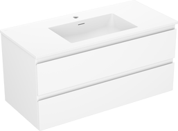Mexen Orio kúpeľňová skrinka 100 cm s umývadlom Otis, 2 zásuvky, biela mat - 91A10-10047-2-BFF01-W18M01