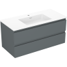 Mexen Orio kúpeľňová skrinka 100 cm s umývadlom Otis, 2 zásuvky, grafitová matná/biela matná - 91A10-10047-2-BFF66-W18M01