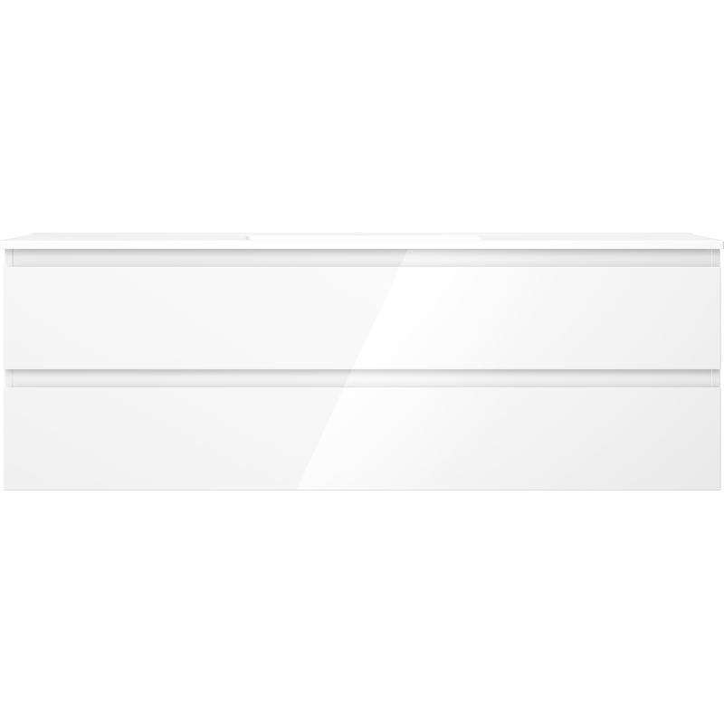 Mexen Orio kúpeľňová skrinka 140 cm s umývadlom Otis, 2 zásuvky, biely lesk - 91A10-14047-2-BFF00-W18M00