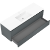 Mexen Orio kúpeľňová skrinka 140 cm s umývadlom Otis, 2 zásuvky, grafitová matná/biela matná - 91A10-14047-2-BFF66-W18M01