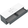 Mexen Orio kúpeľňová skrinka 140 cm s umývadlom Otis, 2 zásuvky, grafitová matná/biela matná - 91A10-14047-2-BFF66-W18M01