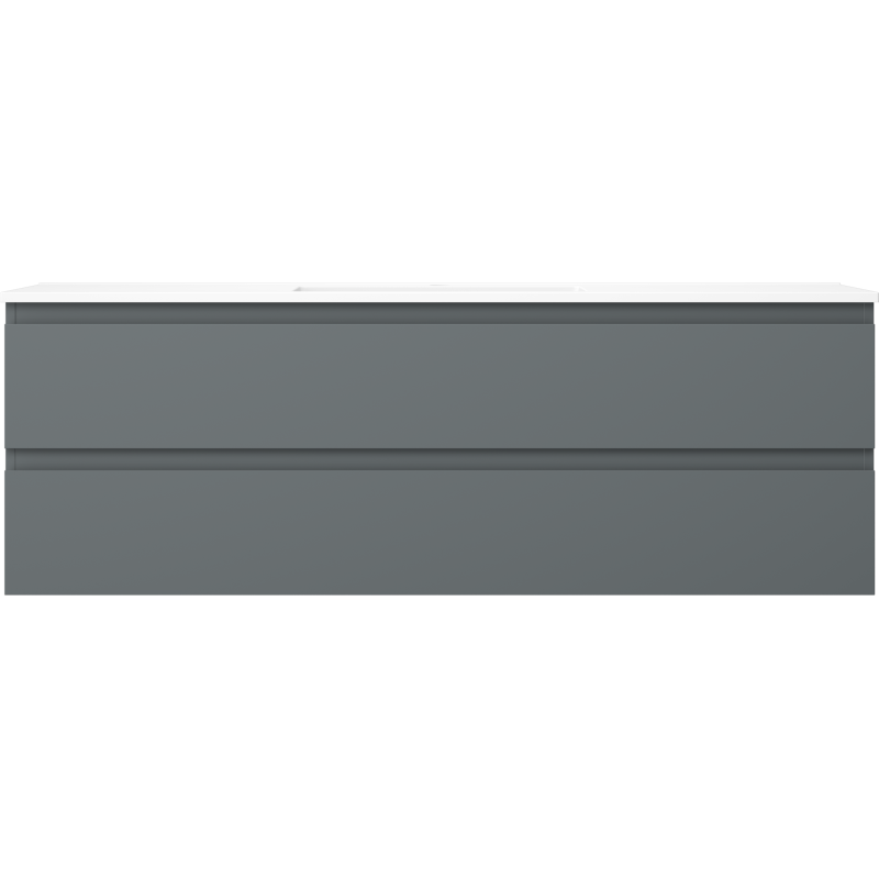 Mexen Orio kúpeľňová skrinka 140 cm s umývadlom Otis, 2 zásuvky, grafitová matná/biela matná - 91A10-14047-2-BFF66-W18M01
