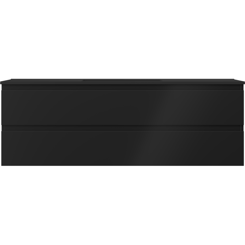 Mexen Orio kúpeľňová skrinka 140 cm s umývadlom Otis, 2 zásuvky, čierna matná - 91A10-14047-2-BFF71-W18M71