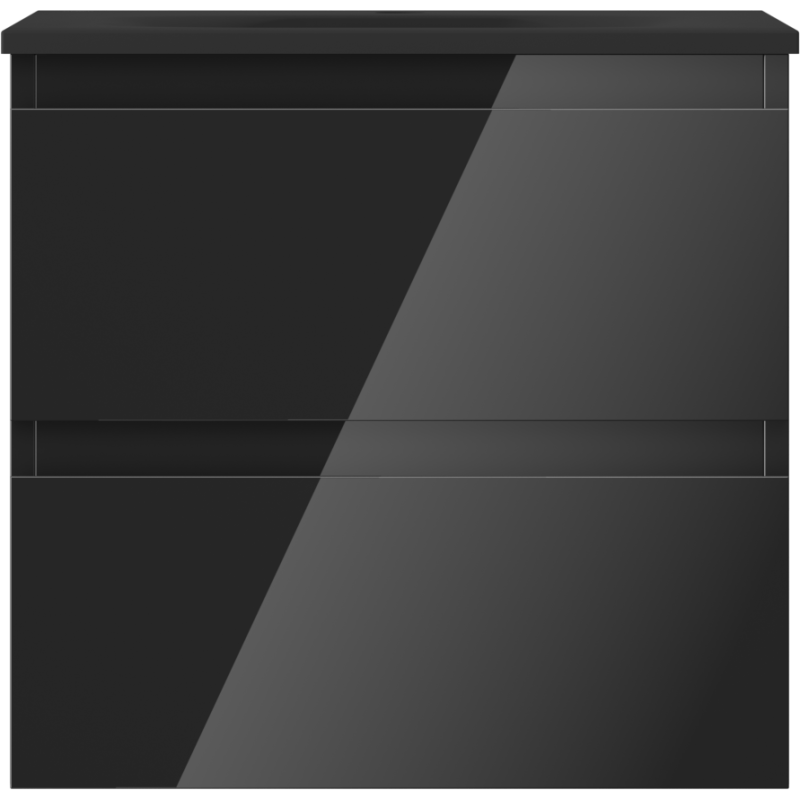 Mexen Orio kúpeľňová skrinka 50 cm s umývadlom Vela, 2 zásuvky, čierny lesk/čierny mat - 91A10-05047-2-BFF70-W23M71