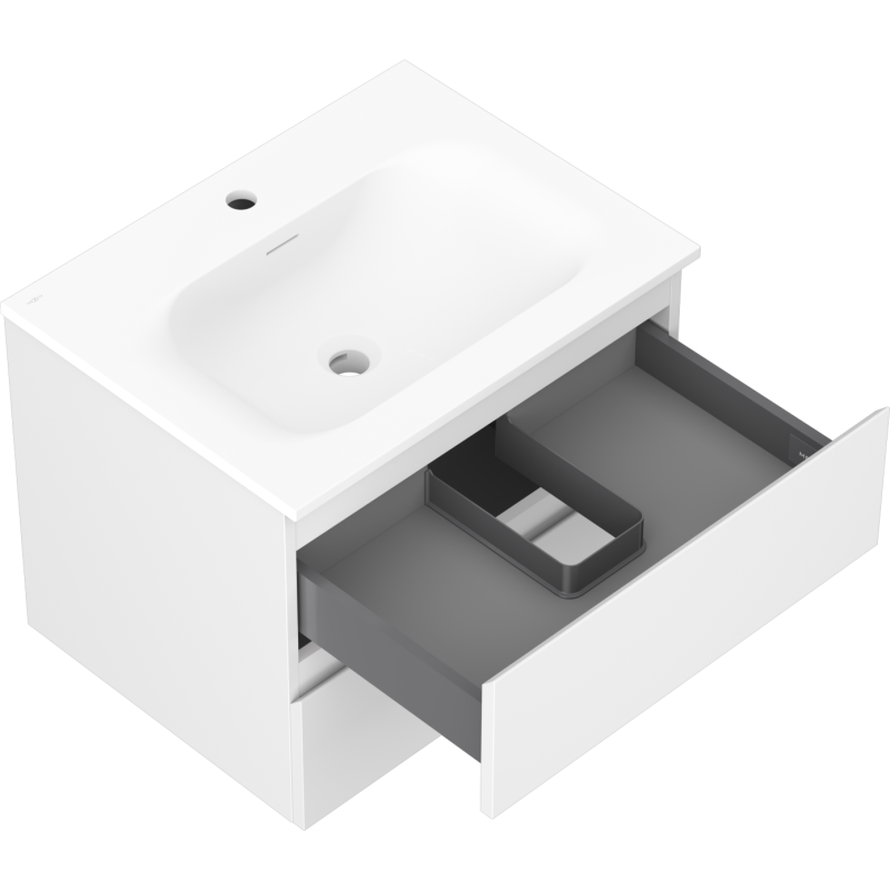 Mexen Orio kúpeľňová skrinka 60 cm s umývadlom Vela, 2 zásuvky, biela matná - 91A10-06047-2-BFF01-W23M01