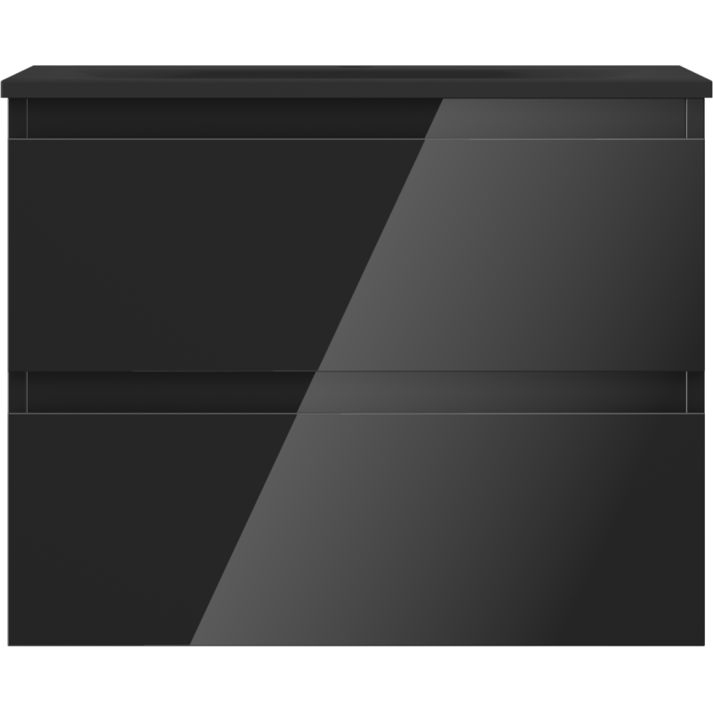 Mexen Orio kúpeľňová skrinka 60 cm s umývadlom Vela, 2 zásuvky, čierny lesk/čierny mat - 91A10-06047-2-BFF70-W23M71