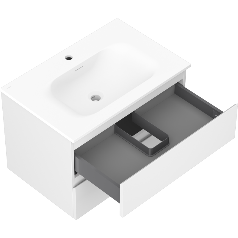 Mexen Orio kúpeľňová skrinka 70 cm s umývadlom Vela, 2 zásuvky, biela matná - 91A10-07047-2-BFF01-W23M01