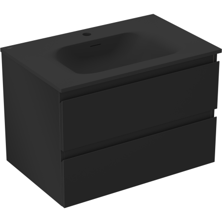 Mexen Orio kúpeľňová skrinka 70 cm s umývadlom Vela, 2 zásuvky, čierna matná - 91A10-07047-2-BFF71-W23M71