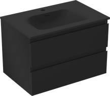 Mexen Orio kúpeľňová skrinka 70 cm s umývadlom Vela, 2 zásuvky, čierna matná - 91A10-07047-2-BFF71-W23M71