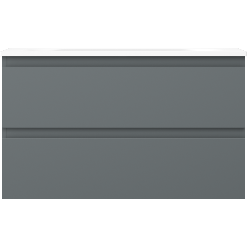 Mexen Orio kúpeľňová skrinka 80 cm s umývadlom Vela, 2 zásuvky, grafitová matná/biela matná - 91A10-08047-2-BFF66-W23M01