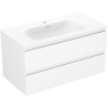 Mexen Orio kúpeľňová skrinka 90 cm s umývadlom Vela, 2 zásuvky, biela matná - 91A10-09047-2-BFF01-W23M01
