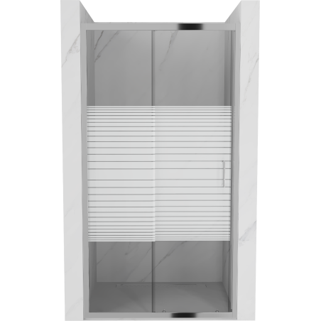 Mexen Apia posuvné sprchové dvere 120 cm, pruhy, chróm - 845-120-000-01-20