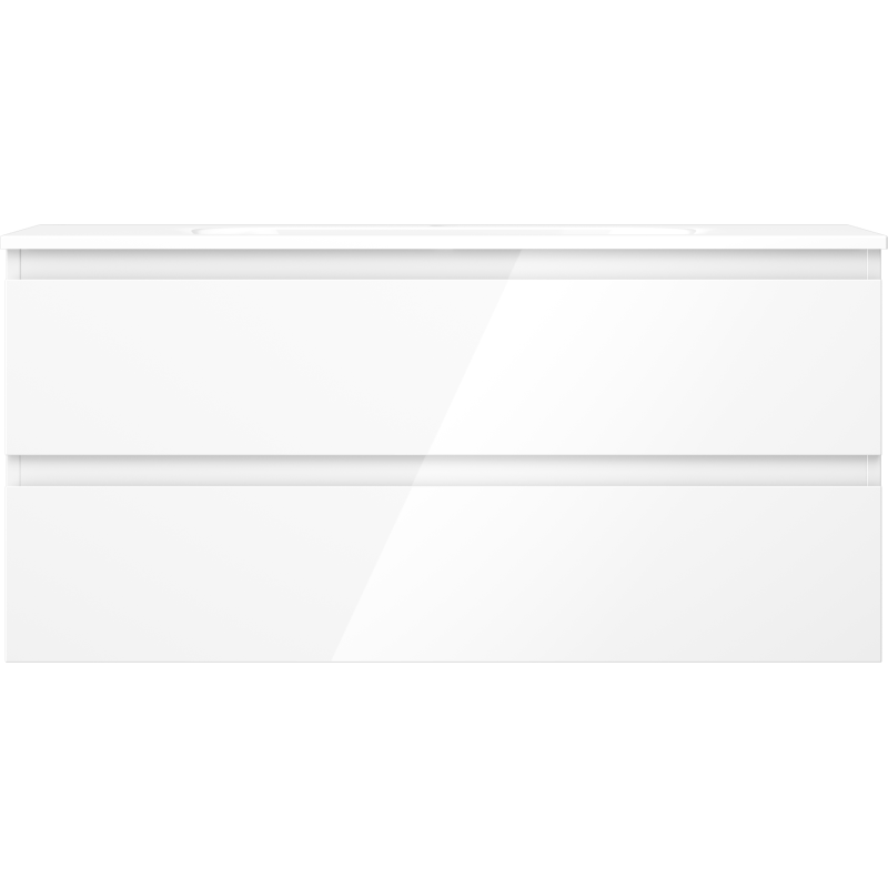 Mexen Orio Kúpeľňová skrinka 100 cm s umývadlom Vela, 2 zásuvky, biely lesk - 91A10-10047-2-BFF00-W23M00