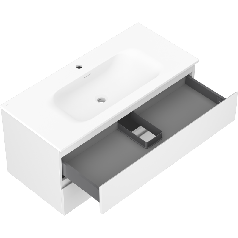 Mexen Orio kúpeľňová skrinka 100 cm s umývadlom Vela, 2 zásuvky, biela matná - 91A10-10047-2-BFF01-W23M01