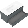 Mexen Orio kúpeľňová skrinka 100 cm s umývadlom Vela, 2 zásuvky, grafitová matná/biela matná - 91A10-10047-2-BFF66-W23M01