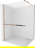 Mexen Kioto+ sprchová stena s poličkou Walk-in 70 x 200 cm, mráz, ružové zlato - 800-070-121-60-30