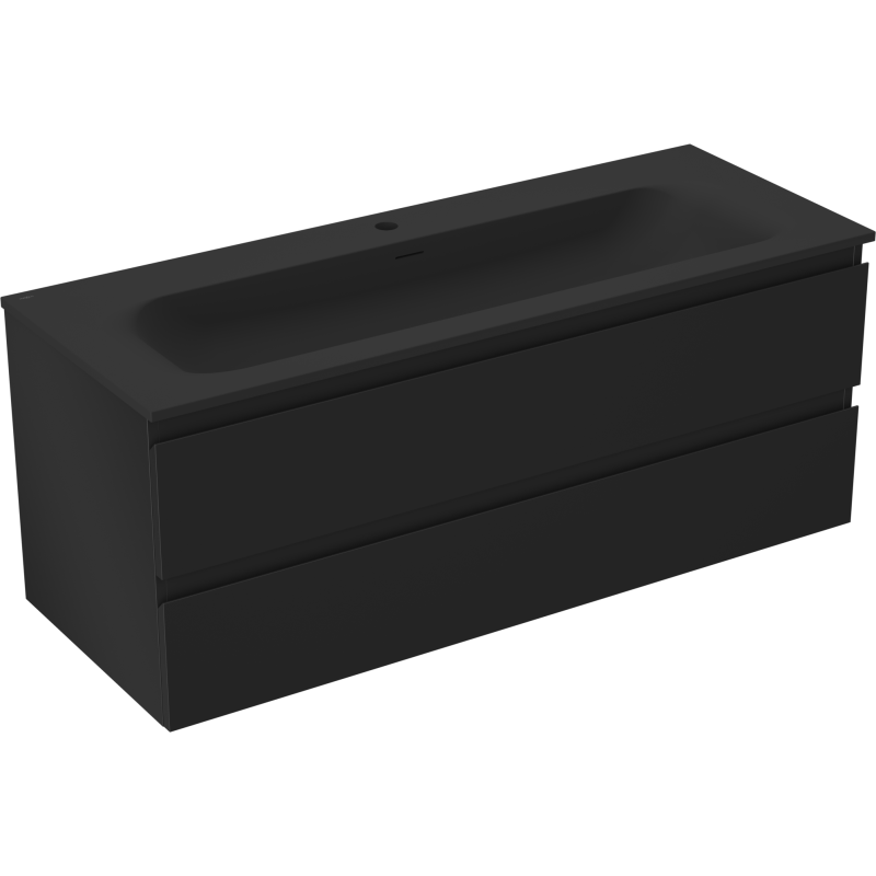 Mexen Orio kúpeľňová skrinka 120 cm s umývadlom Vela, 2 zásuvky, čierna mat - 91A10-12047-2-BFF71-W23M71