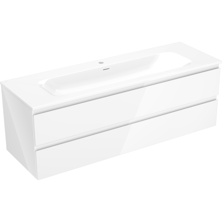 Mexen Orio kúpeľňová skrinka 140 cm s umývadlom Vela, 2 zásuvky, biely lesk - 91A10-14047-2-BFF00-W23M00