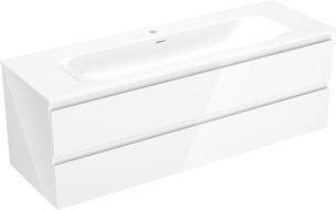 Mexen Orio kúpeľňová skrinka 140 cm s umývadlom Vela, 2 zásuvky, biely lesk - 91A10-14047-2-BFF00-W23M00