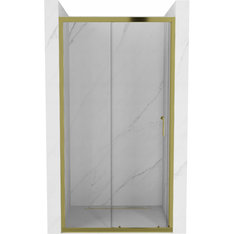 Mexen Apia sklenené sprchové dvere posuvné 90 cm, transparentné, zlaté - 845-090-000-50-00